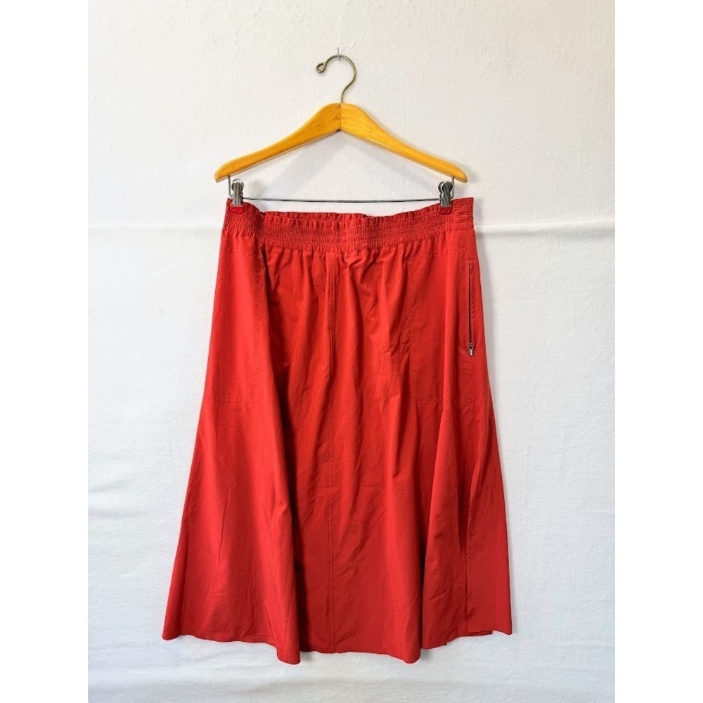 Athleta Womens Pull On Zip Pockets Arrival Midi Skirt XL Beach Casual